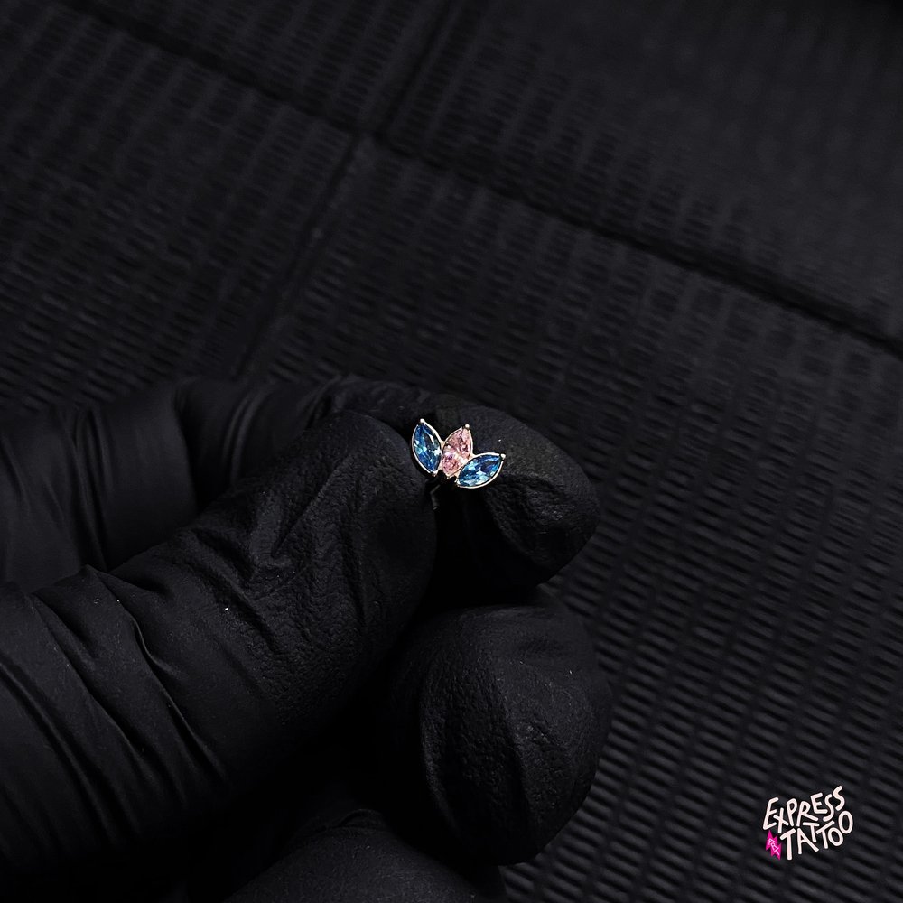 Top de mariposa con zirconias blancas